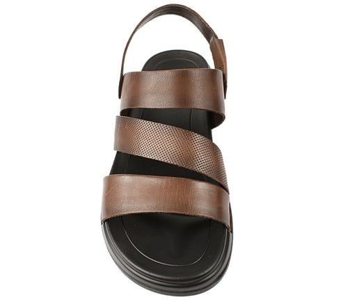 Sandale casual, barbati, MELS 2904, maro, piele naturala